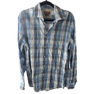 Michael Kors Men's 100% Cotton Tartan Cross Hatched Plaid Button Down Shirt M